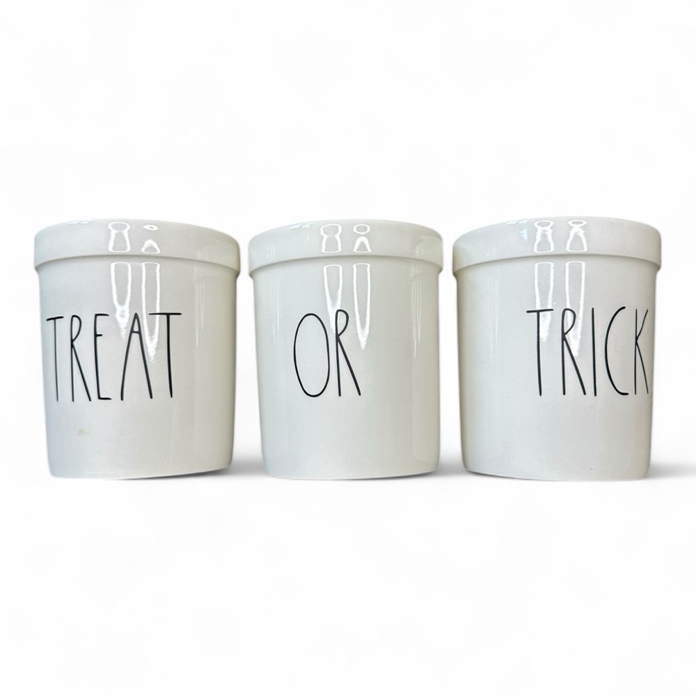 Rae Dunn White 'Treat Or Trick' Canister Trio